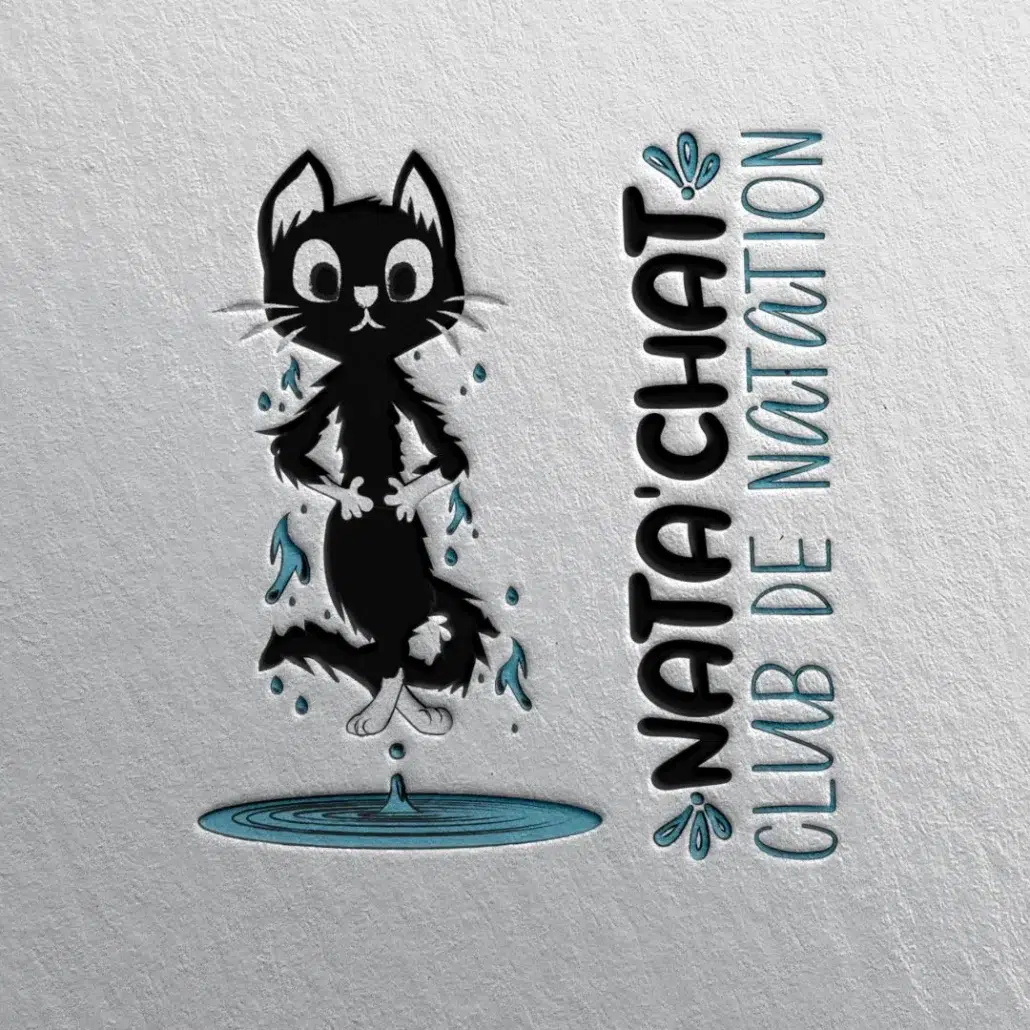 graphisme logo chat natation club