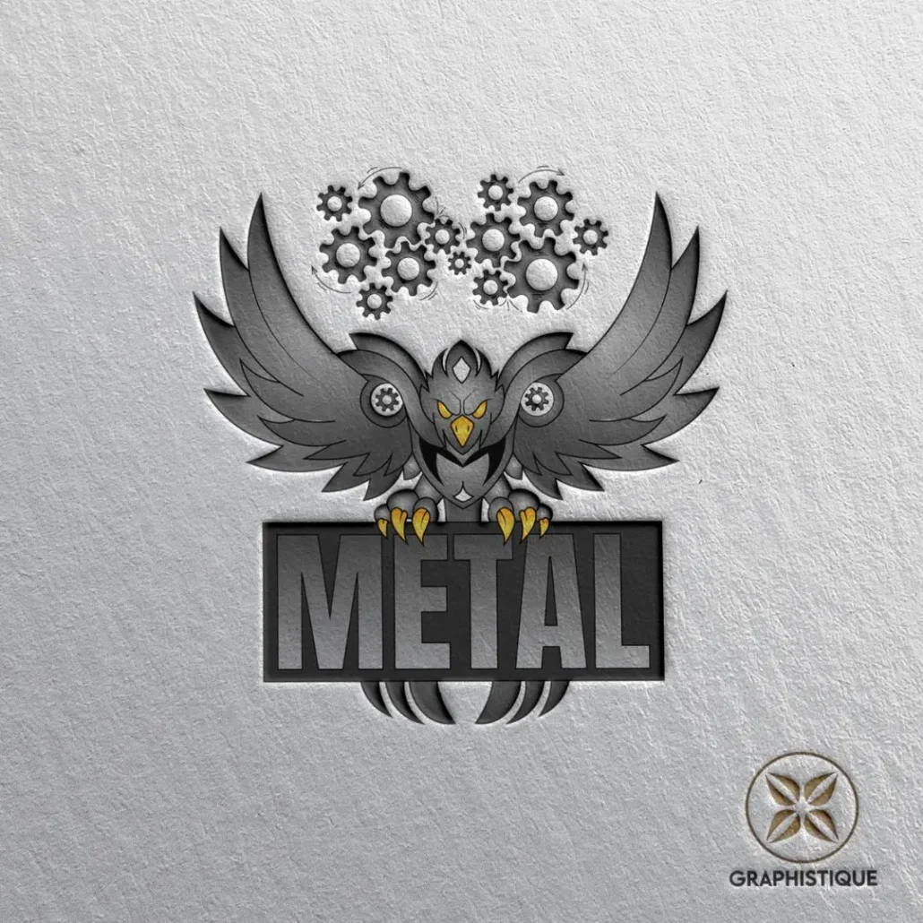 graphisme logo phoenix élément metal