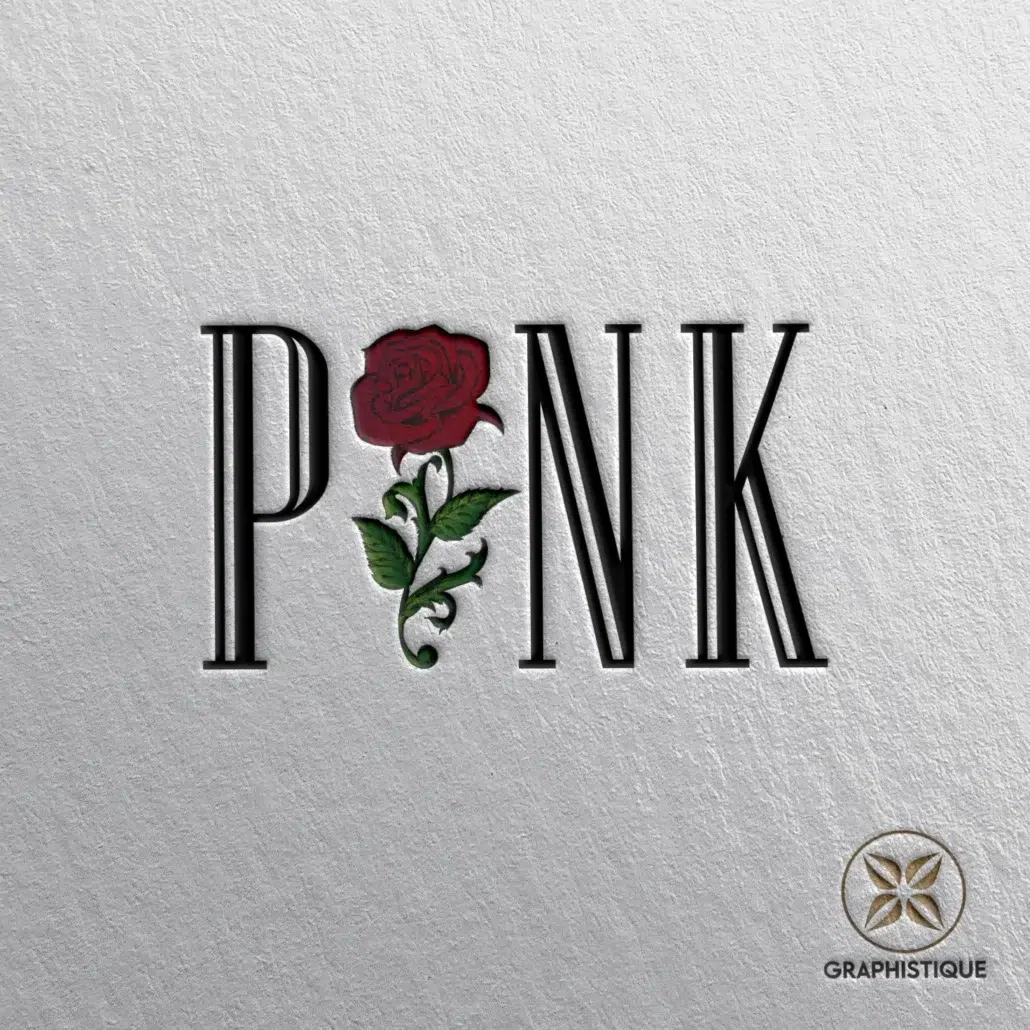 graphisme logo rose pink