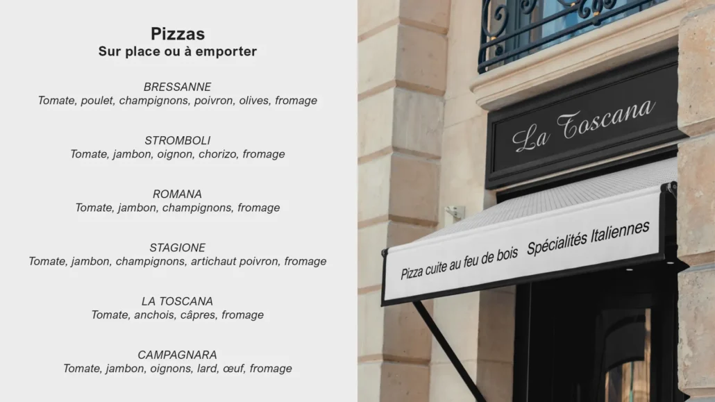 graphisme branding restaurant italien