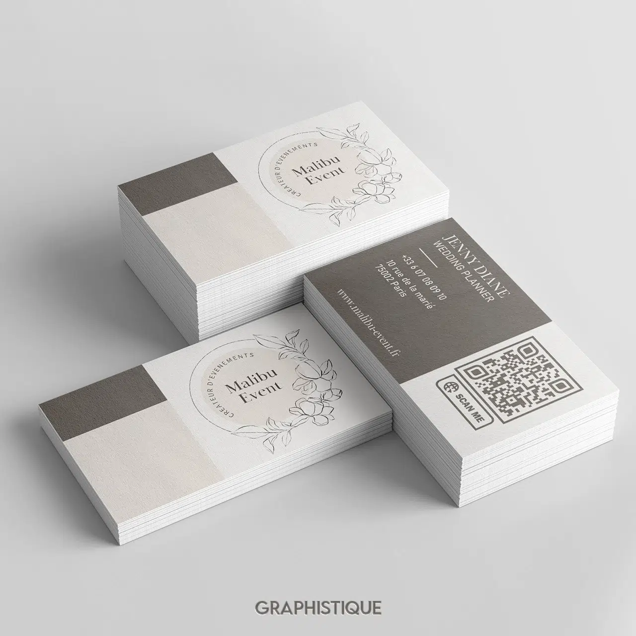graphisme business card mariage support de communication malibu events blog