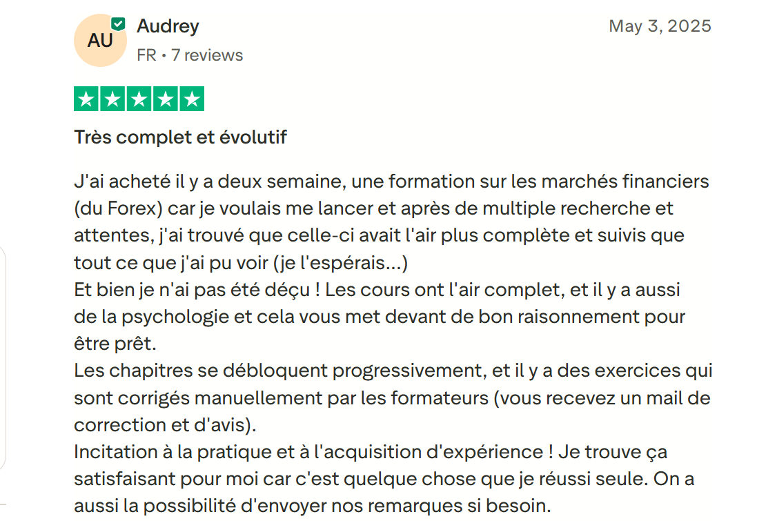 Témoignage apprenant