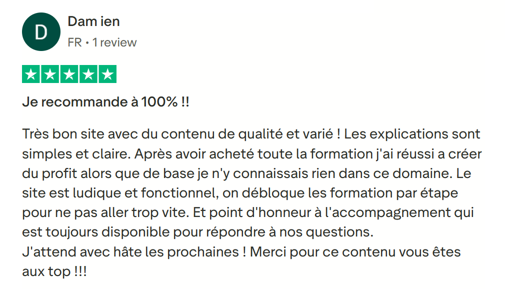 Témoignage apprenant