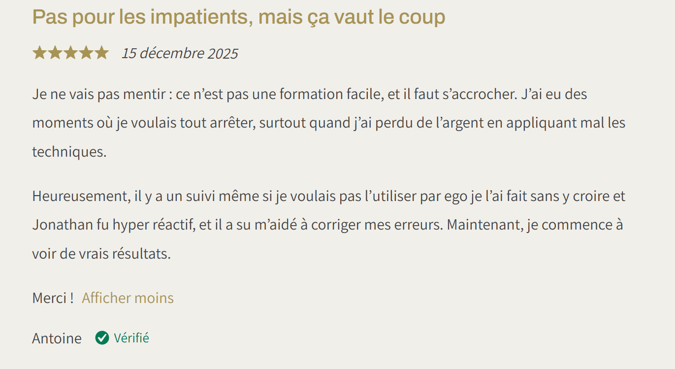 Témoignage apprenant